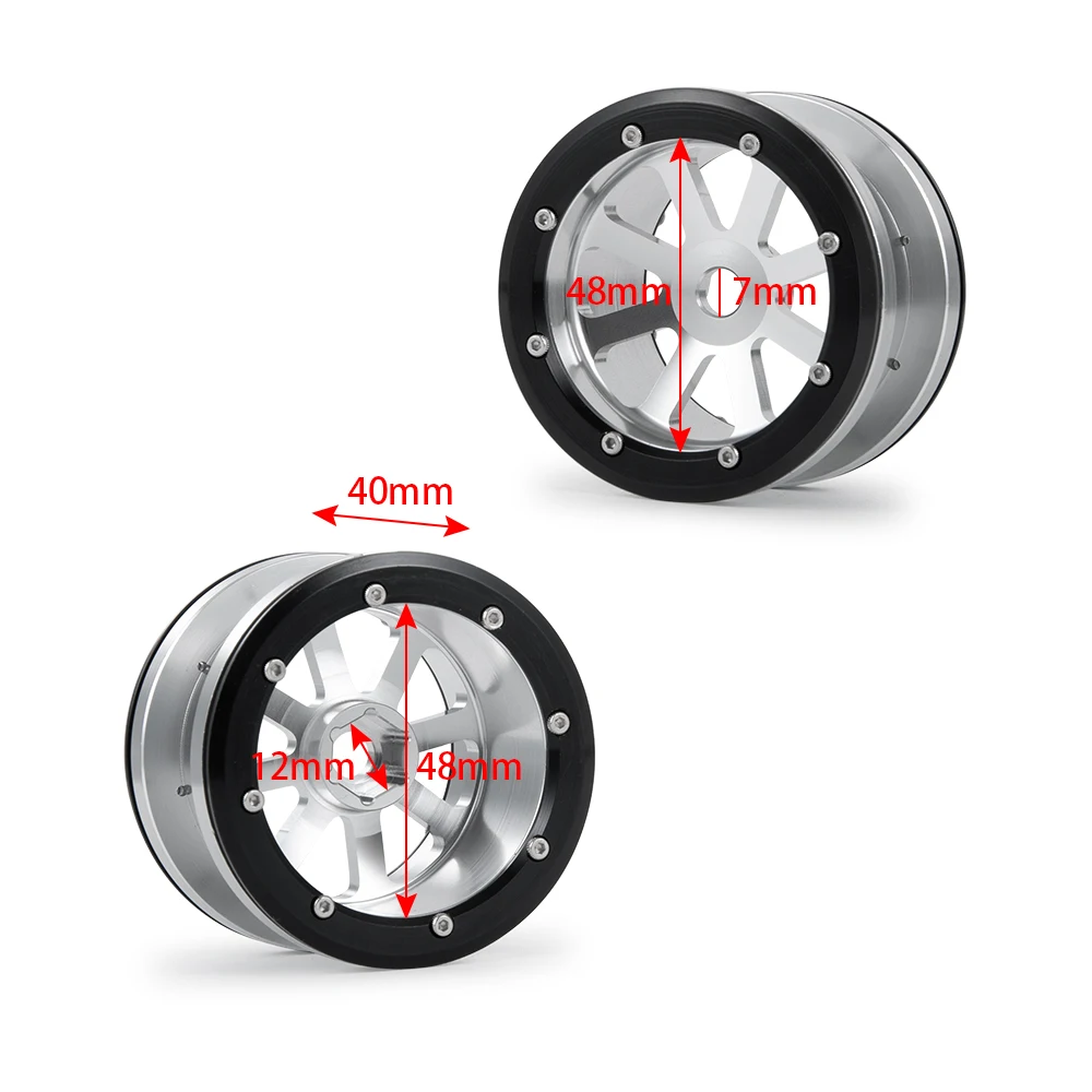 AXSPEED 1/4 шт. 2 дюймовые колесные диски с алюминиевым бусином для 1/10 4WD D90 SCX10 TRX4 Axial Wraith