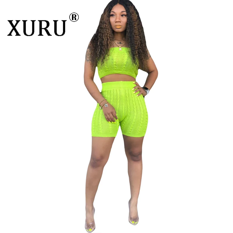 Осенний Новый женский свитер xulu комбинезон из двух частей яркий цвет сексуальный