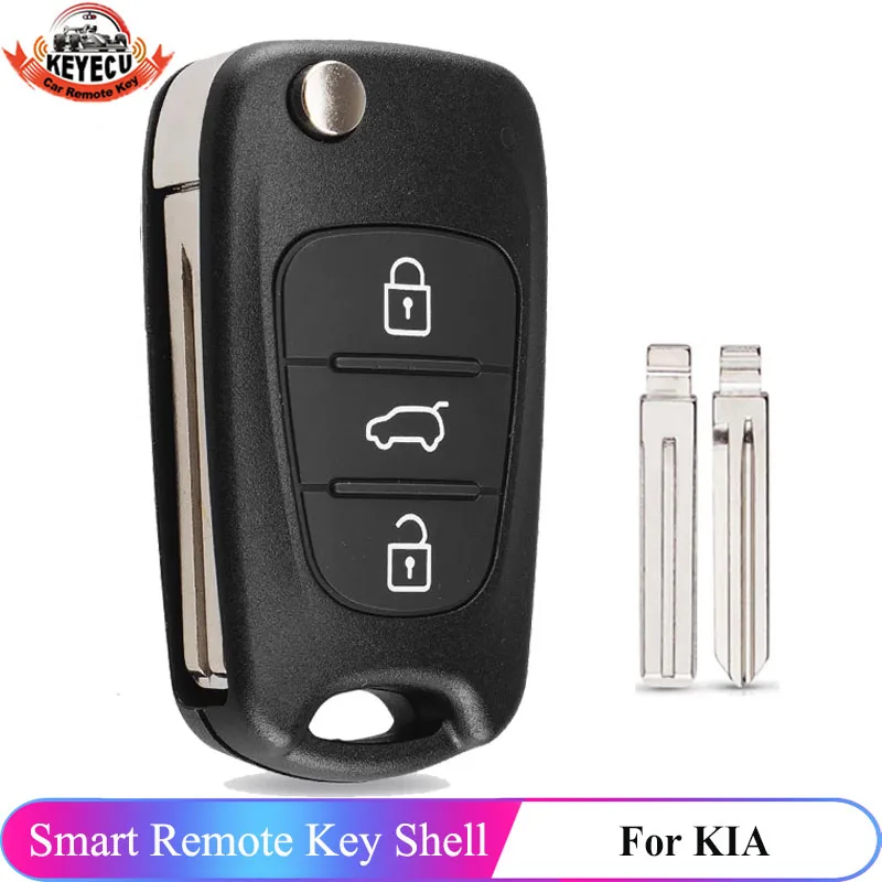 Чехол KEYECU для дистанционного ключа с 3 кнопками Kia Soul Cerato Koup Sportage Rio Sorento 2010 2011 2012 2013