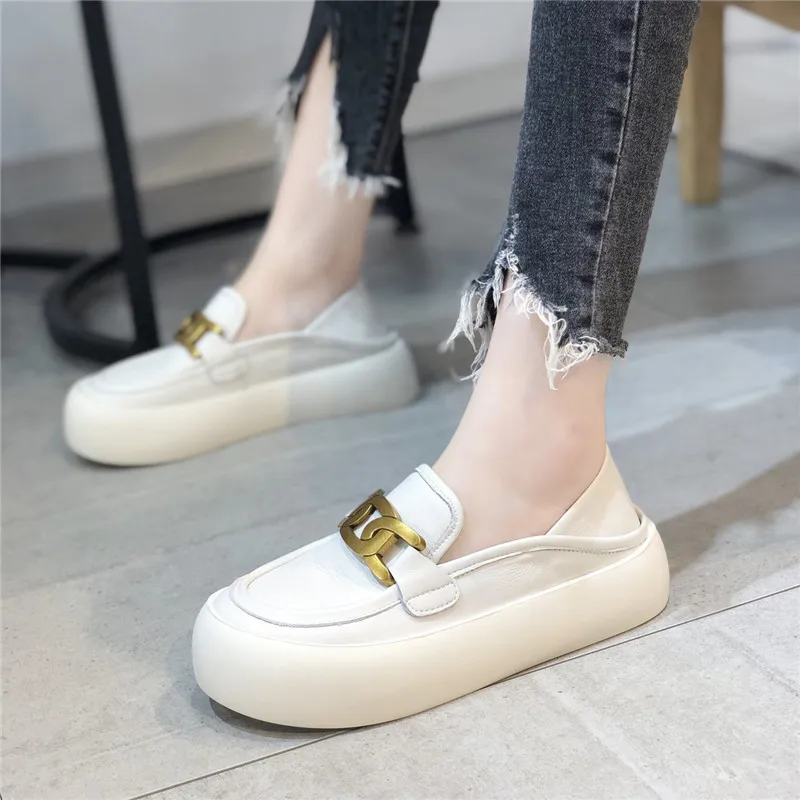 

Shoes Woman 2021 Round Toe Loafers With Fur Slip-on Clogs Platform Casual Female Sneakers Oxfords Flats New Slip On Summer Creep