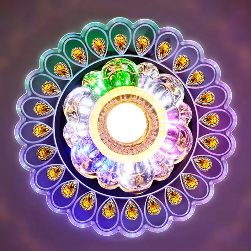 Хрустальный светодиодный цветной светильник 20 см Потолочная люстра в виде