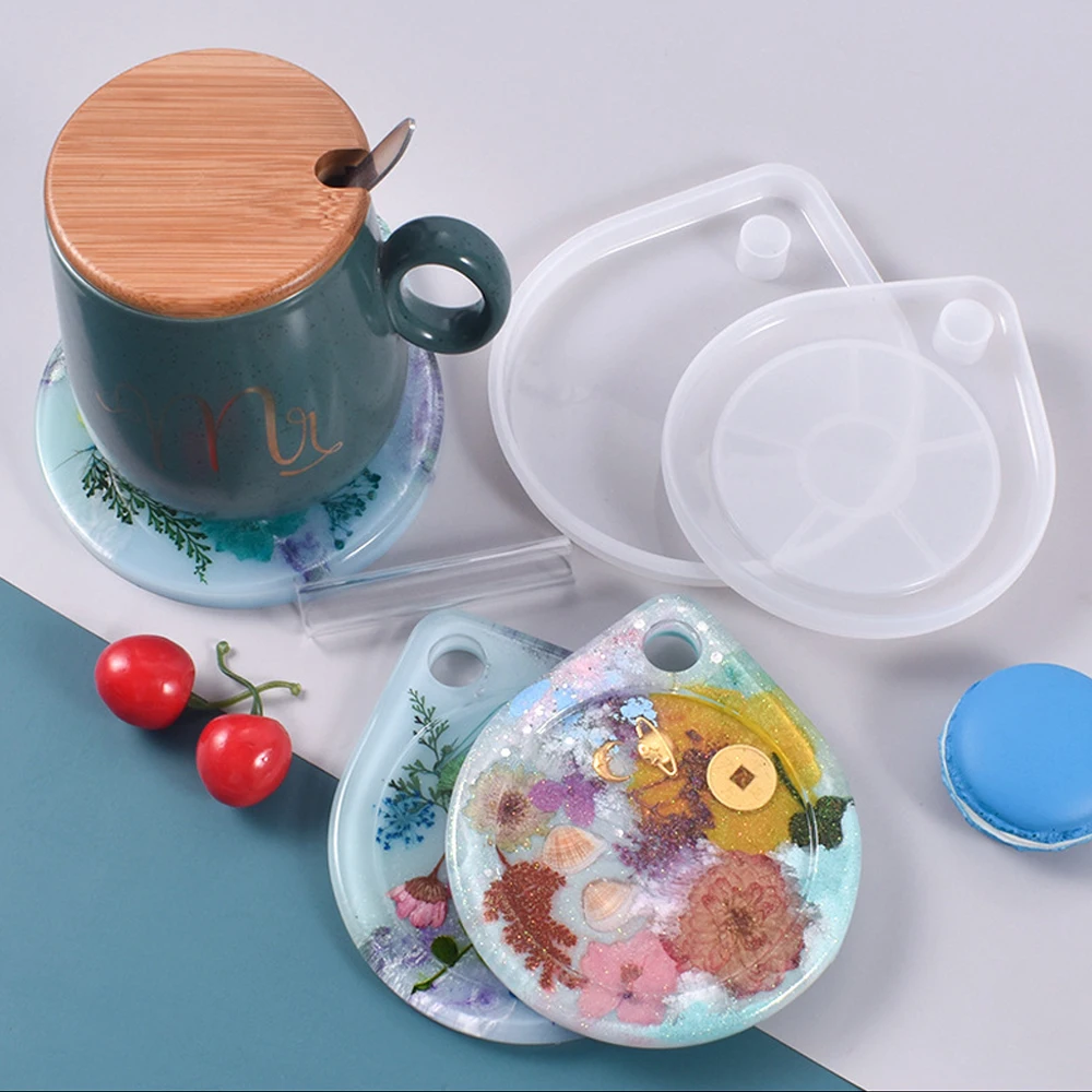 

Positive Negative Water Drop Coaster Set Mould Silicone DIY Crystal Glue Mold