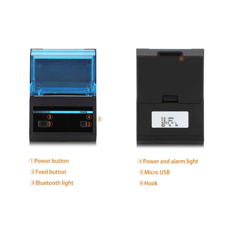 NETUM 58 мм Bluetooth термопринтер этикеток Мини 2D QR Поддержка Android/IOS для магазина NT