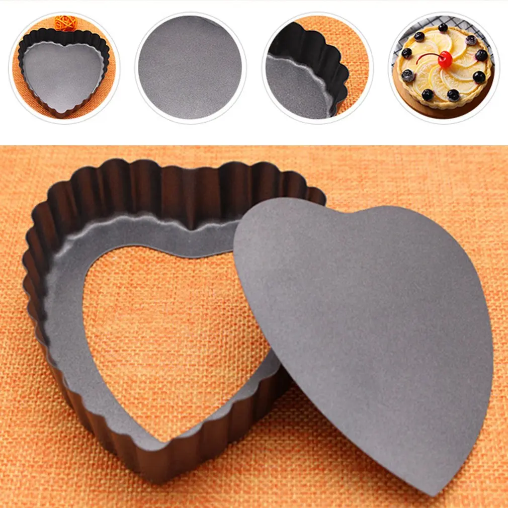 Форма сердца кружева Quiche сковорода антипригарная для выпечки со съемным дном