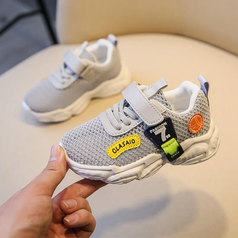 

Breathable Mesh Children's Sports Shoes Boys Handsome 2021 New Trendy Girls' Shoes Middle Children's Summer White Shoes