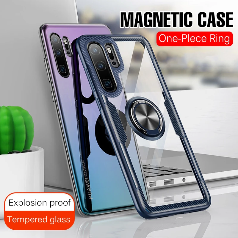 Магнитный кольцевой кронштейн чехол для Huawei P30 Mate 30 20 Pro противоударный телефона