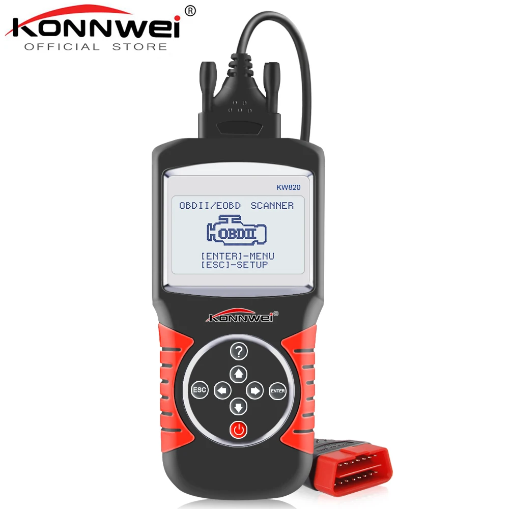 Автомобильный сканер KONNWEI KW820 многоязычный диагностический инструмент OBDII EOBD