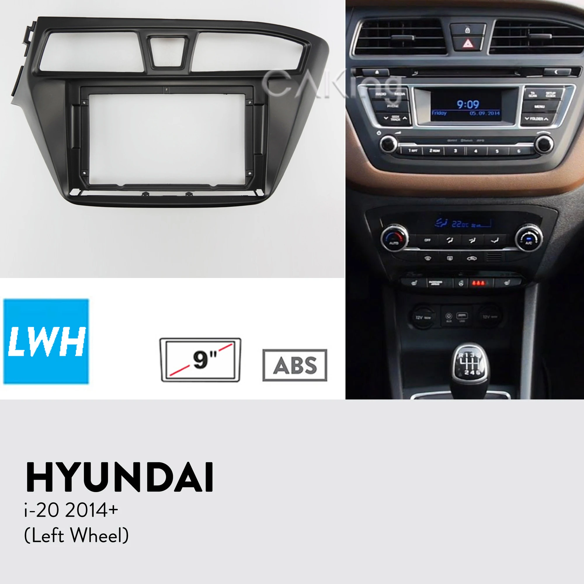 9-дюймовая Автомобильная радиопанель Fascia Для 2014-2018 HYUNDAI i20 i-20 (левое колесо)