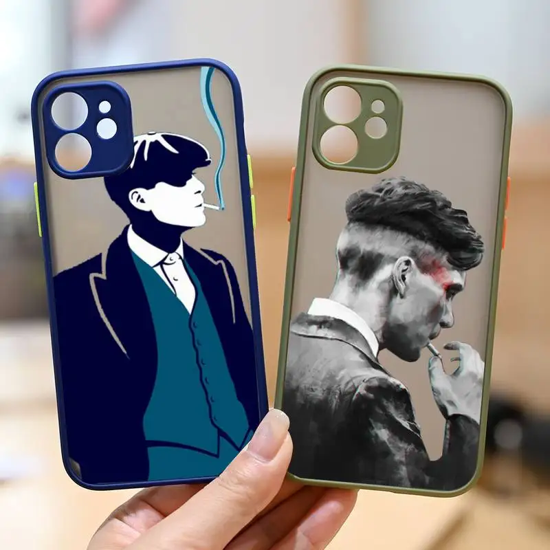 

Peaky Blinders Thomas Phone Case For iPhone 13 12 11 Mini Pro XR XS Max 7 8 Plus X Matte transparent Back Cover