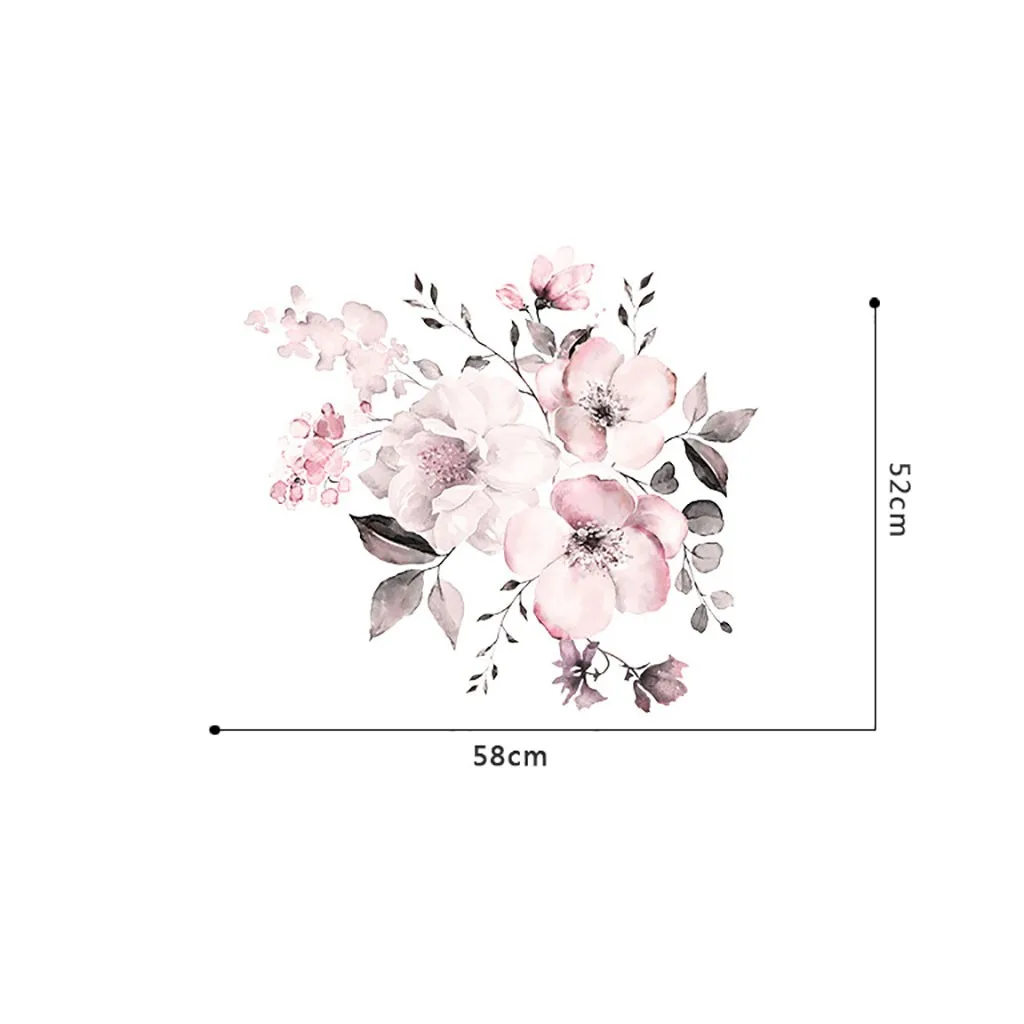 Pink Peony Vintage Wall Decal Vinyl Peel And Stick Removable Peonies Sticker Nursery Decor Girl Flower Art Home | Дом и сад