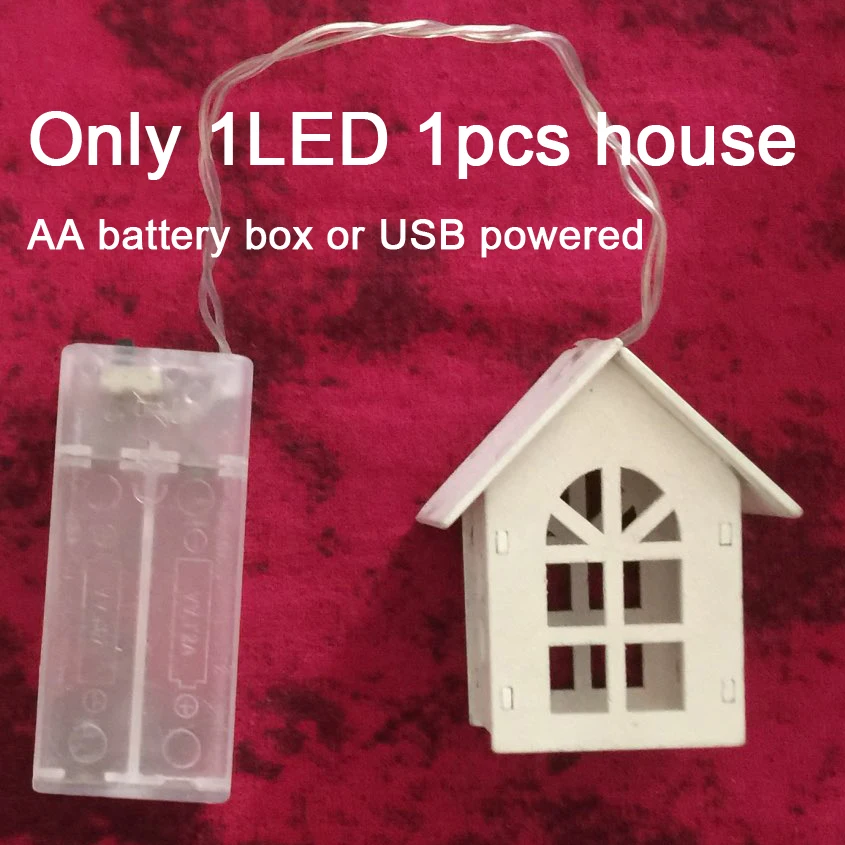 1LED only 2 м 10 светодиодный Светодиодный светильник гирлянда деревянный дом струнная лампа Рождественский Свадебный Праздничный светильник Сказочный светильник s деревянное подвесное украшение - Испускаемый цвет: 1LED only