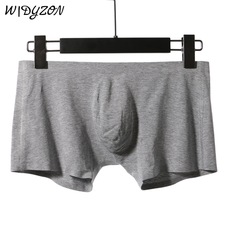 

WIDYZON Seamless Sexy Underwear Men Boxers Ultra-Thin Breathable Boxer Shorts Cueca Modal Elastic U Pouch Soft Underpants
