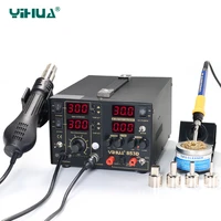 yihua 853d 5a hot air gun rework station 5a dc power supply functions rework soldering iron station 3 in 1 ce