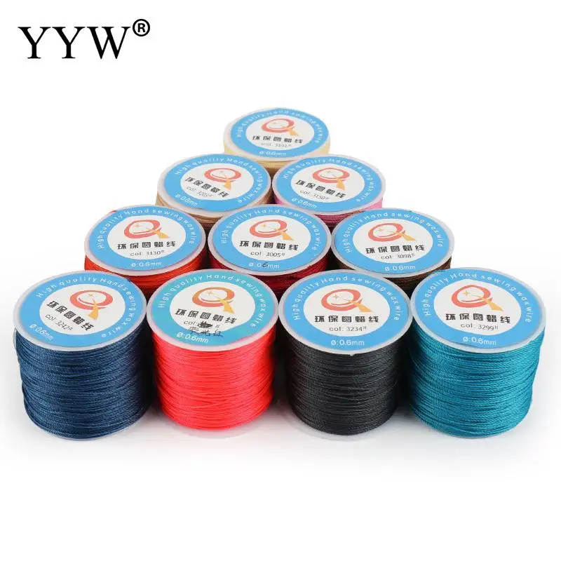 

70m/Spool 38 Colors 0.6mm Korean Waxed Polyester Cord Red White Black Jewelry Findings For Diy Bracelets Necklaces Jewelry Make