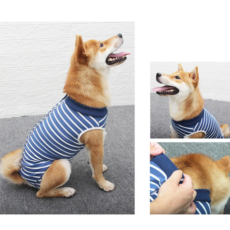 

Comfortable Blue Pet Surgical Clothing Weaning Anti-licking Cat Small Dog Clothes Post-Operation Costume Pet Surgical Gown