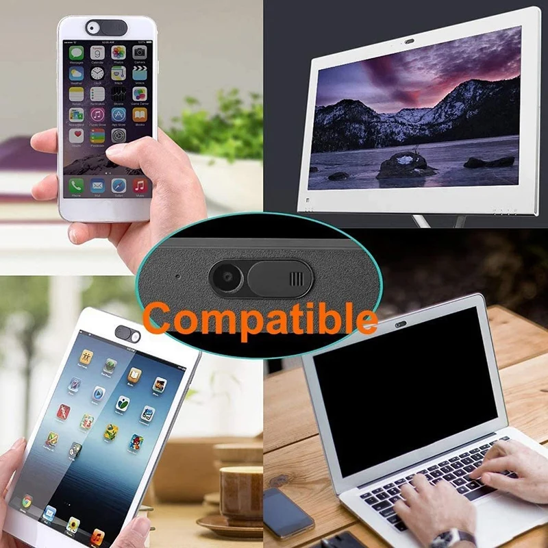 

Webcam Camera Protective Cover Privacy Protective Cover Suitable for Mobile Phones, Tablets, Laptops, 5 Packs Black