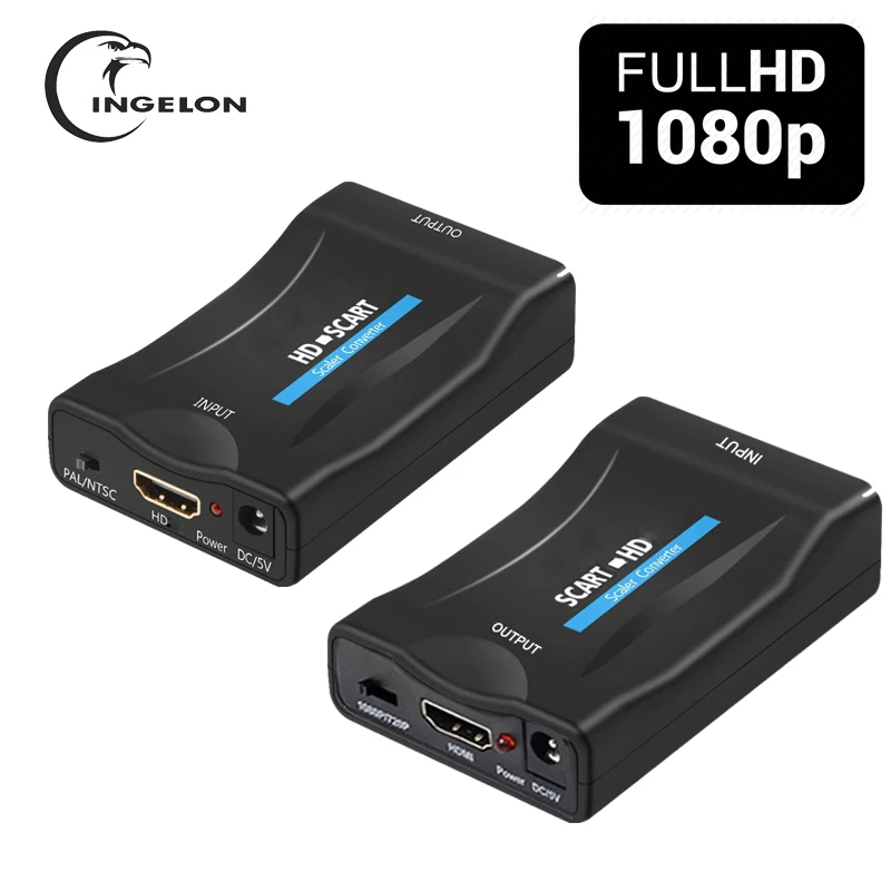 1080P HDMI-Совместимость с SCART Video Audio высококлассный конвертер AV для HD TV DVD Sky Box STB Plug and