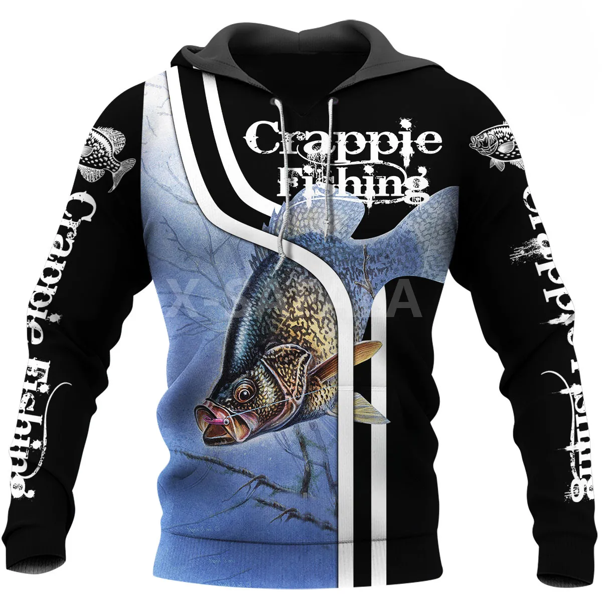 

Толстовка унисекс в стиле кэжуал для мужчин и женщин, свитшот на молнии с 3D принтом Wildfish Crappie, уличная одежда в стиле Харадзюку