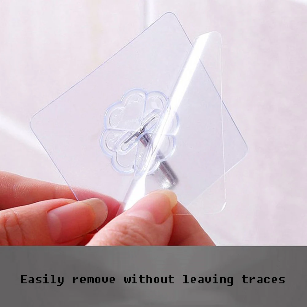 

8 Pcs Kitchen Household Plastic Transparent Seamless Strong Hook Creative Strong Hook Durable