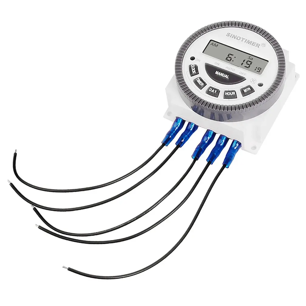 TM619-1 1NO + 1NC Volt Free Output 16A LCD Time Relay Control 110VAC 7 Days Programmable Digital Timer Switch |