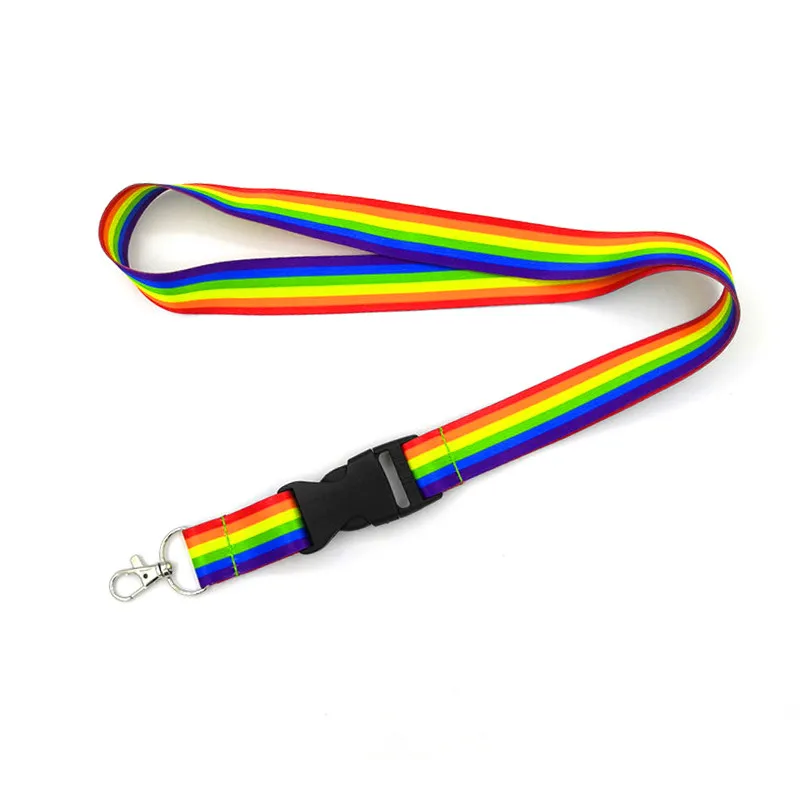 Rainbow Neck Strap Keychain Lanyard For Keys ID Badge Holder Mobile Phone Straps Hang Rope Webbing Necklace Lanyards Keycord | Мобильные