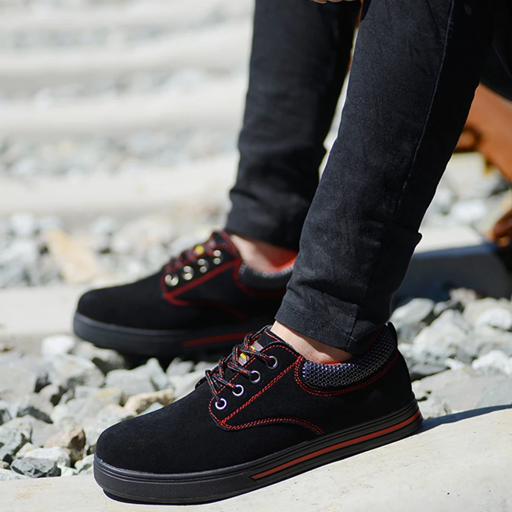 SUADEEX Мужская защитная обувь со стальным носком легкая ударопрочная рабочая