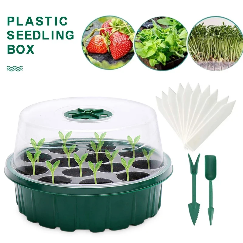 5-piece Set Plastic Seed Planting Box Greenhouse Sowing Garden Pot Seedling Tray Light Transmission Breathable Durable | Дом и сад