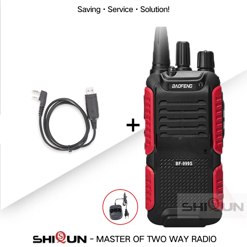Add Program. Cable Горячая Baofeng bf-999s Plus Walkies Uhf band военный уровень двухстороннее радио 999S(2) для безопасности, отеля, ветчины BF999s обновление 888s 5W - Цвет: Add Program. Cable