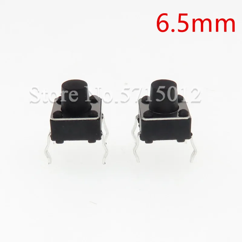 

200 Pcs 6x6x6.5mm PCB Momentary Tactile Tact Push Button Switch 4 Pin reset switches micro touch switch for Induction cooker