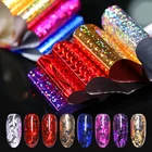 10 цветов в упаковке, блестящее небо, наклейка из фольги, 4*20 см, цветной стикер для нейл-арта, украшение для ногтей