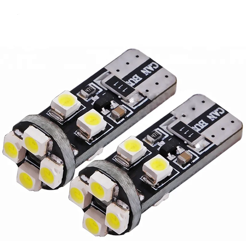 

100pcs/Lot canbus T10 8SMD 3528 1210 LED Canbus No OBC Error 194 168 W5W T10 led canbus Interior bulb White