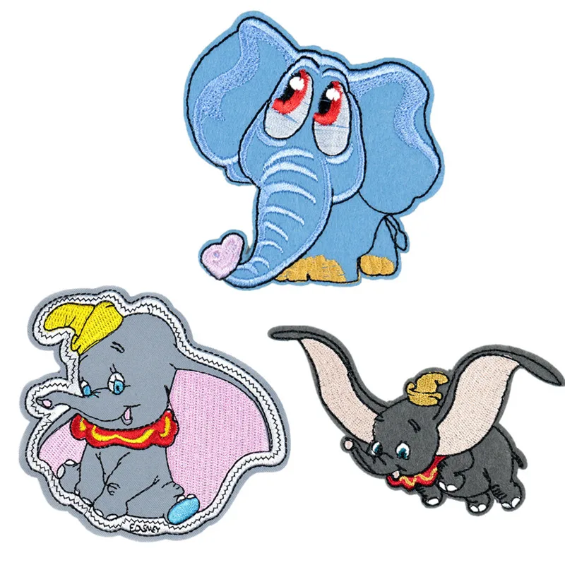 

Cartoon Elephant Patch Embroidered Cloth Stickers Iron on Patch Long ears cute Elephant Clothing Accessories Bag Patches