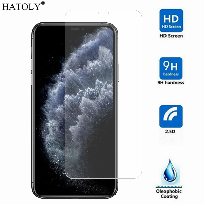 Protector de pantalla de vidrio templado para iPhone 11 Pro Max, pel&iacute;cula protectora de tel&eacute;fono, HD, 9H, 2 uds.-1