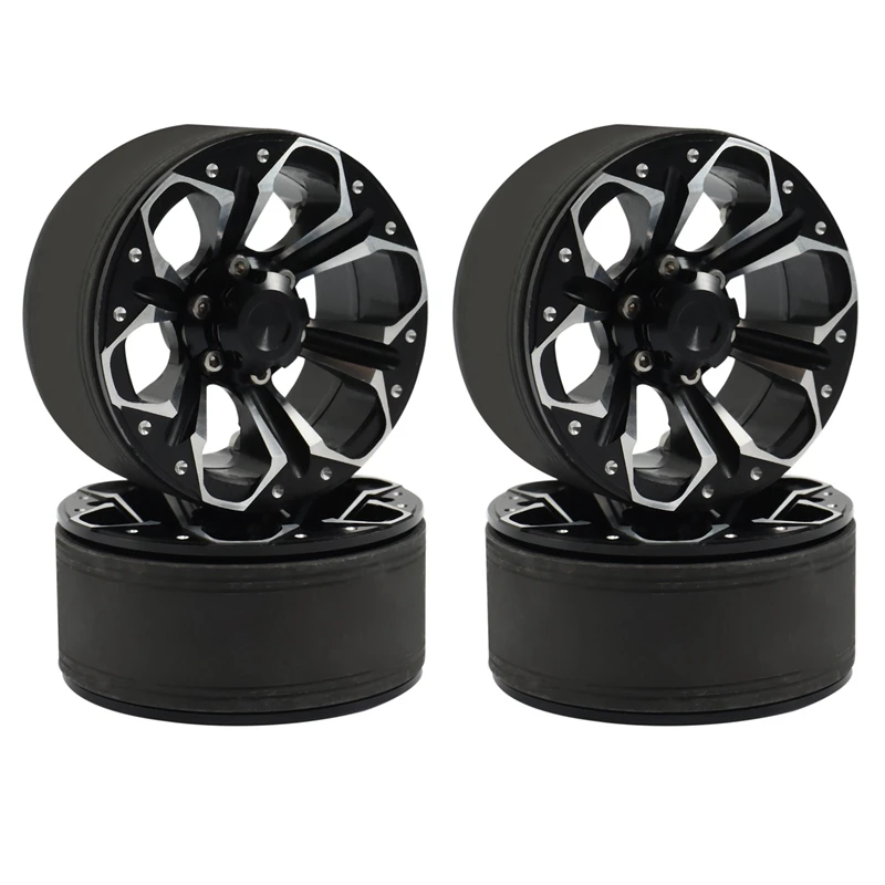 

4Pcs Metal 1.9 Beadlock Wheel Rims Hub for 1/10 RC Crawler Car Axial SCX10 90046 AXI03007 Traxxas TRX4 D90