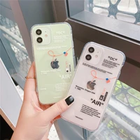 cute fashion street tide brand label phone case for iphone 12 11 pro x xs max xr 7 8 plus se2 ins clear soft silicon cover