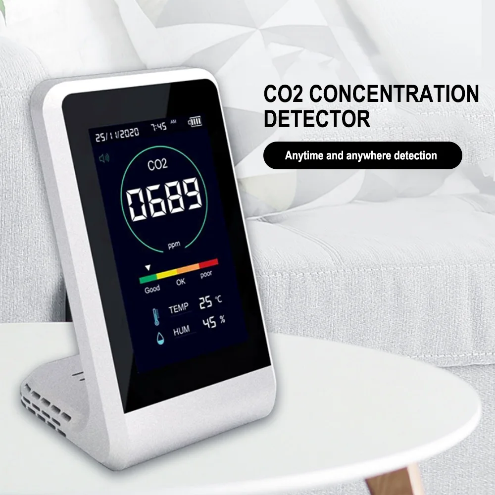 Carbon Dioxide Detector Portable Digital Temperature Humidity Sensor Tester Air Quality Co2 Formaldehyde Monitor