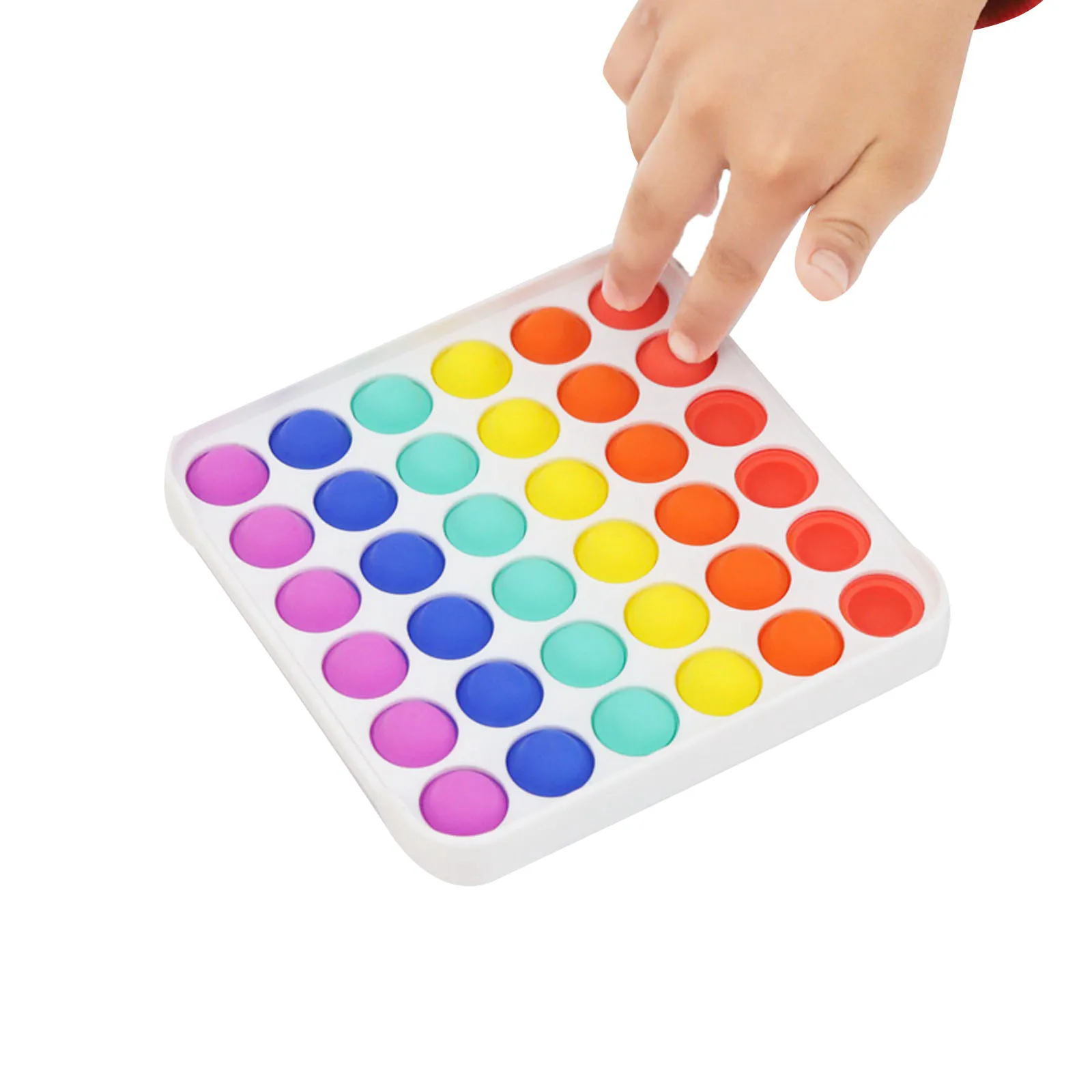 

Push Pop Bubble Fidget Squeeze Toy Silicone Stress Relief Popper Sensory Toy with Plastic Board Tactile Logic Game