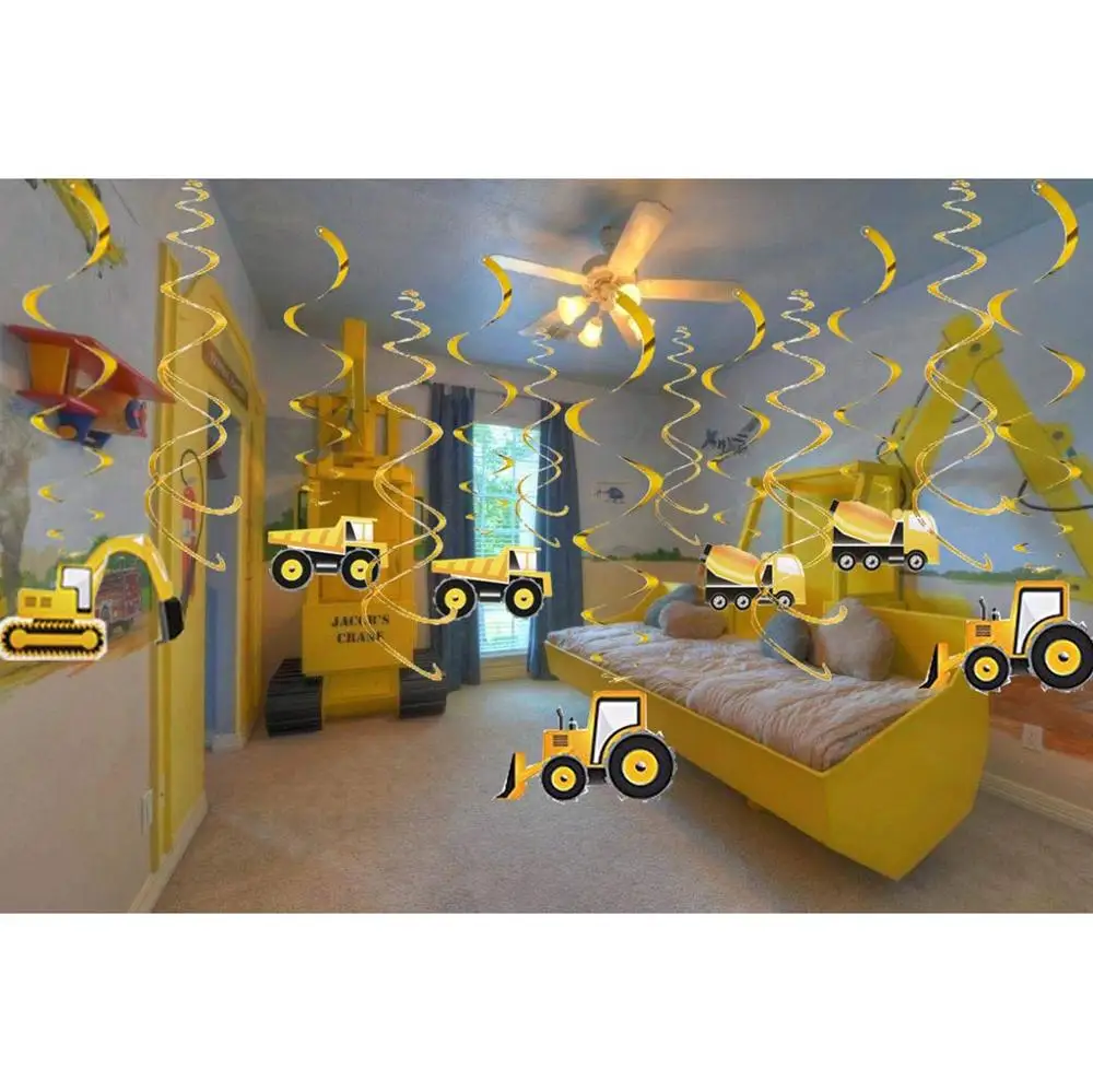 3d наклейки на стену экскаватор спираль висячие украшения строительство для