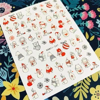 newest hanyi 247 248 252 christmas 3d nail art sticker nail decal stamping export japan design