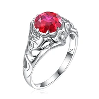 vintage ruby red stone rings for women 925 sterling silver fine jewelry engagement wedding rings christmas day gift