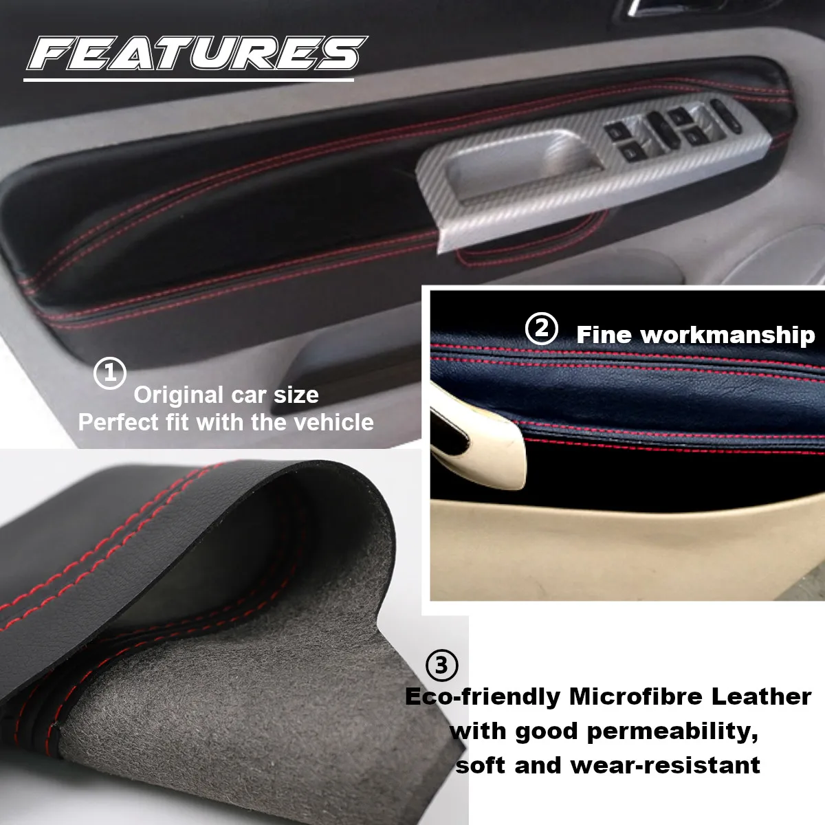 Новинка 4 шт. внутренняя панель для двери автомобиля подлокотник микрофибра