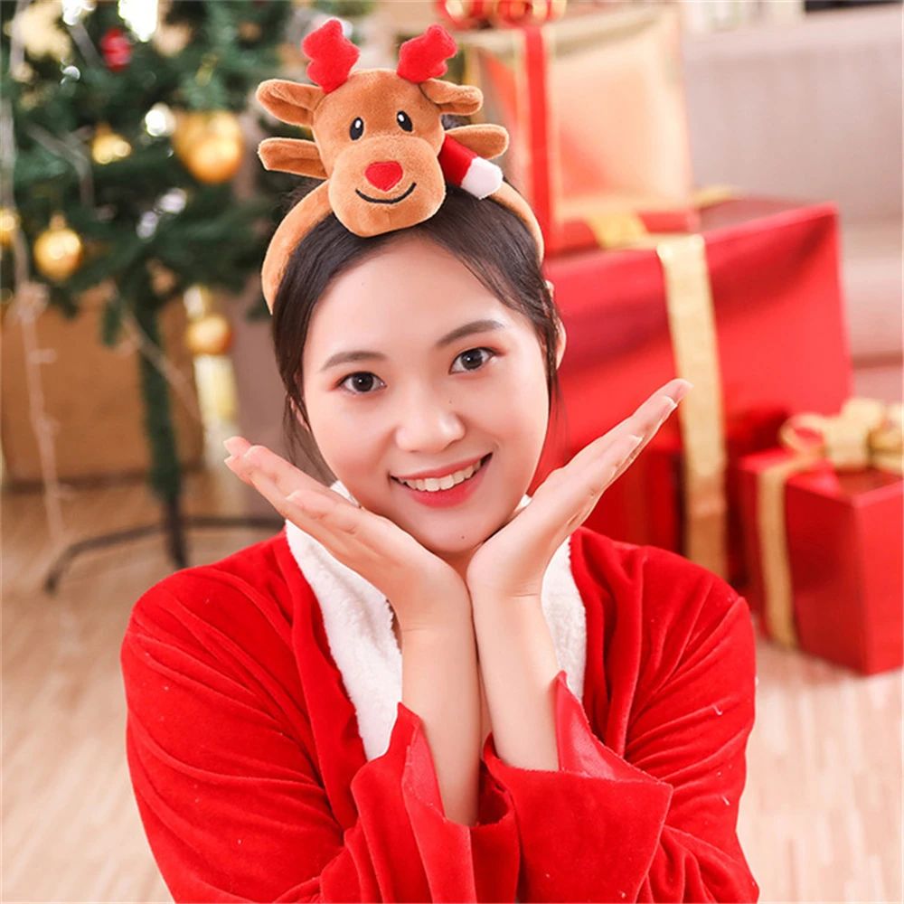 2019 рождественские повязки новая плюшевая Санта Клаус ободок в виде лося детская