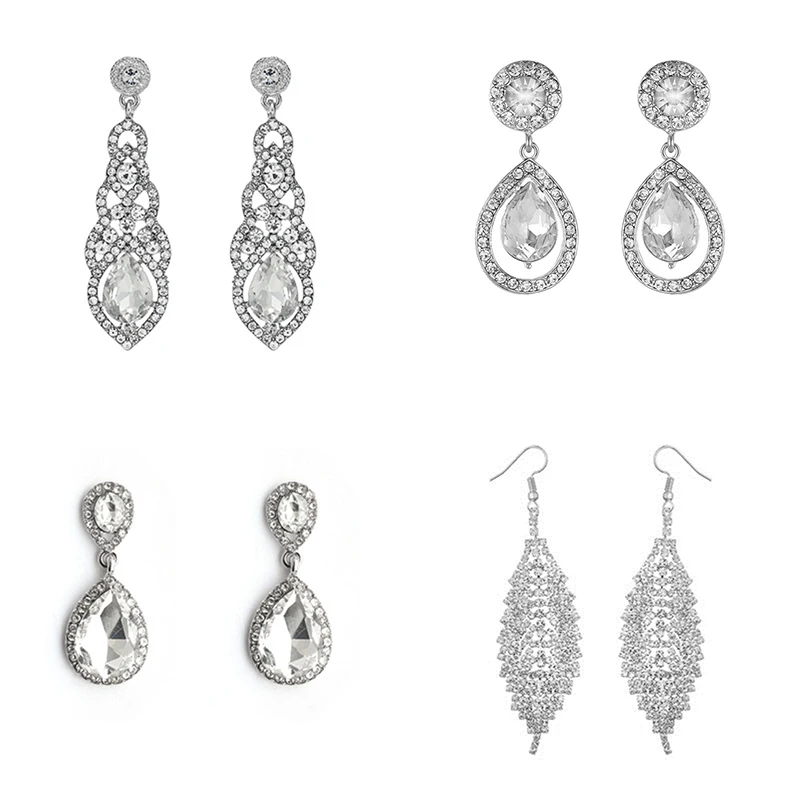 Свадебные серьги-капли из циркония серьги друзы стразы Женские Висячие