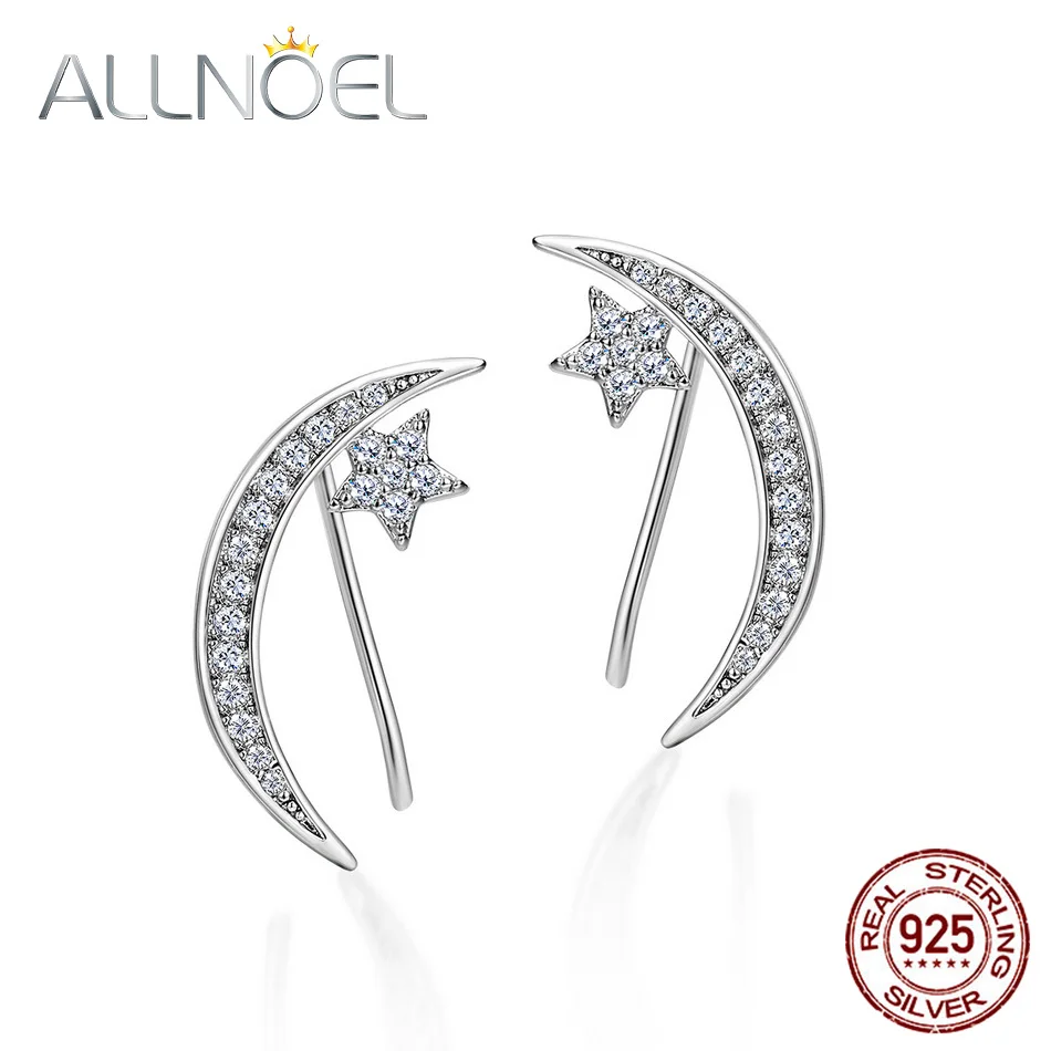 ALLNOEL женские серьги из стерлингового серебра 925 пробы с белым цирконием