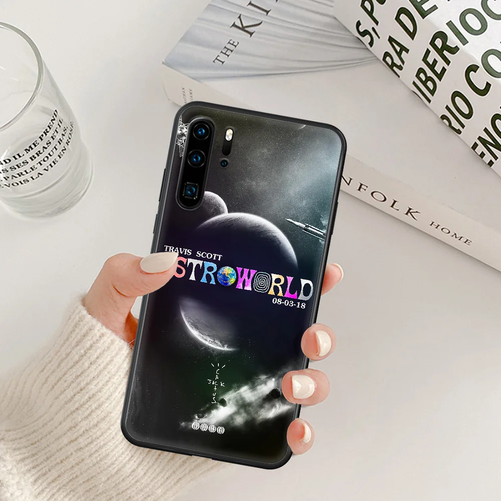 

travis scott astroworld Phone Case For Huawei P Mate Smart 10 20 30 40 Lite Z 2019 Pro black Funda Soft Shell Painting Bumper