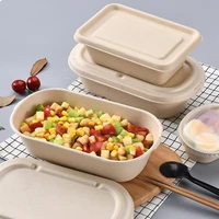 10pcs net red biodegradable fast food box light lunch box disposable salad takeaway packaging box soup bowl cup with lid