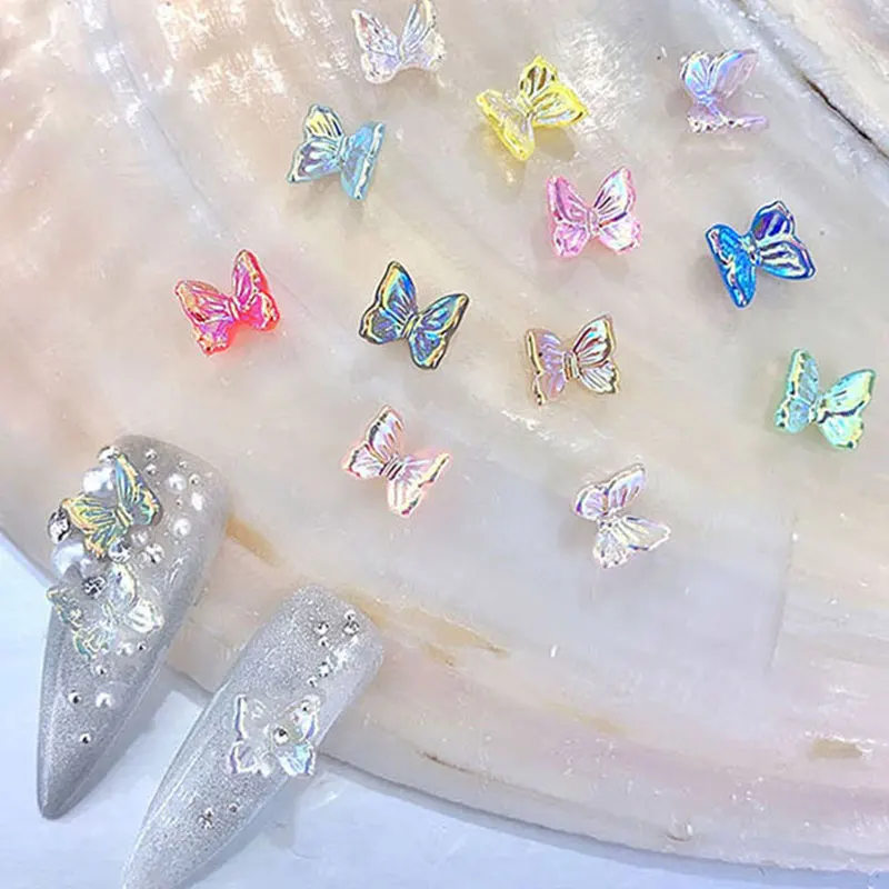 

30Pcs 3D Resin Rainstone Butterfly Glitter AB Nail Sticker Art Decorations Charm DIY Polish Manicure Nails Art Tools Accessories
