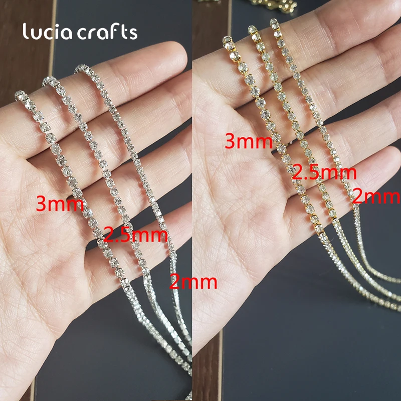 2/2. 5/3 мм 1 м/лот кристально чистый Diy Стразы ювелирные изделия аксессуары одежды Стекло бусы Материал G1106