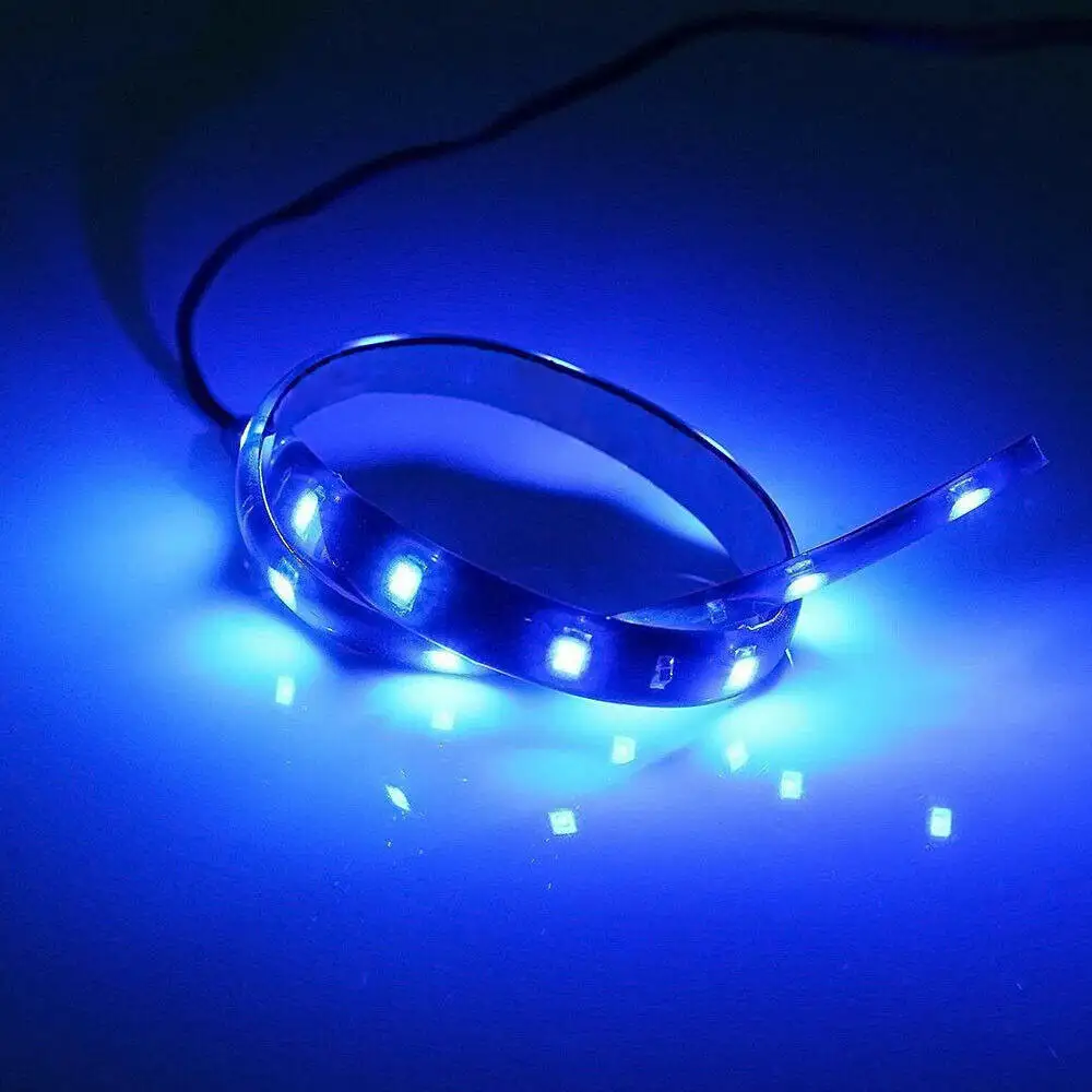 

8pcs 12V 30CM 15 LED Car Vehicle Truck Flexible Strip Light Waterproof Blue