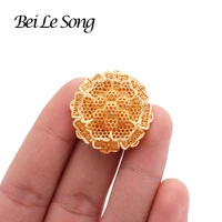 gold plated adjustable couple flower ring for women girls jewelry french wedding gifts rings accessories fine jewellery